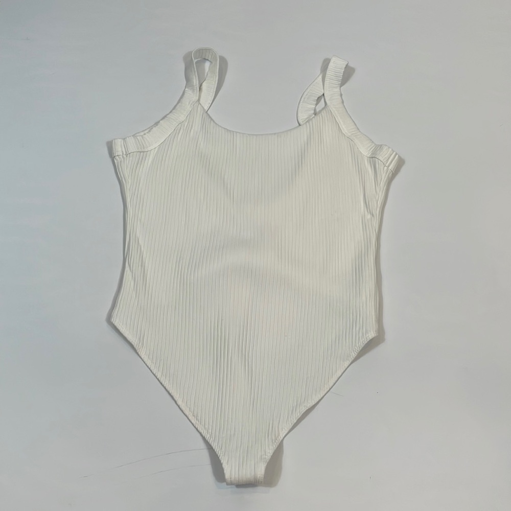 GOOD AMERICAN Bodysuit Size 3 L Cotton Tank Bodysuit Thong